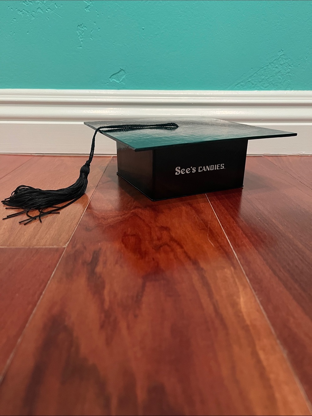 See's Candies Black Graduation Cap Box